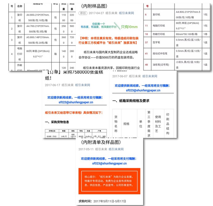 紙引未來網(wǎng)VIP會(huì)員接到的部分訂單