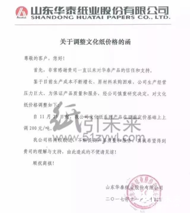 6張漲價(jià)函