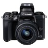 佳能（Canon）EOS M5 微單相機(jī)套機(jī) APS-C畫幅CMOS傳感器 約2420萬(wàn)像素 3.2英寸液晶屏 全像素雙核對(duì)焦 專業(yè)電子取景器 無(wú)內(nèi)置存儲(chǔ) 含EF-M 15-45mm f/3.5-6.3 IS STM鏡頭 含相機(jī)包 一年保修 黑色