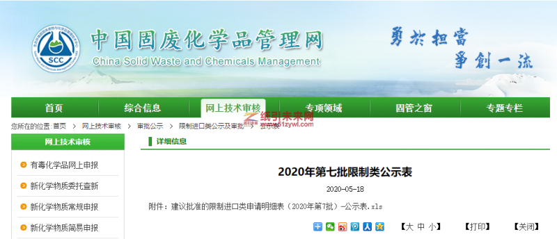 5-19 2020年第七批限制類公示表